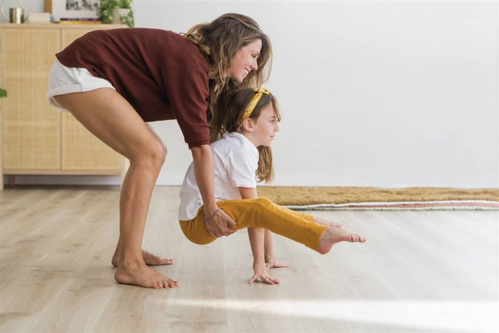 Yoga exercises with kids